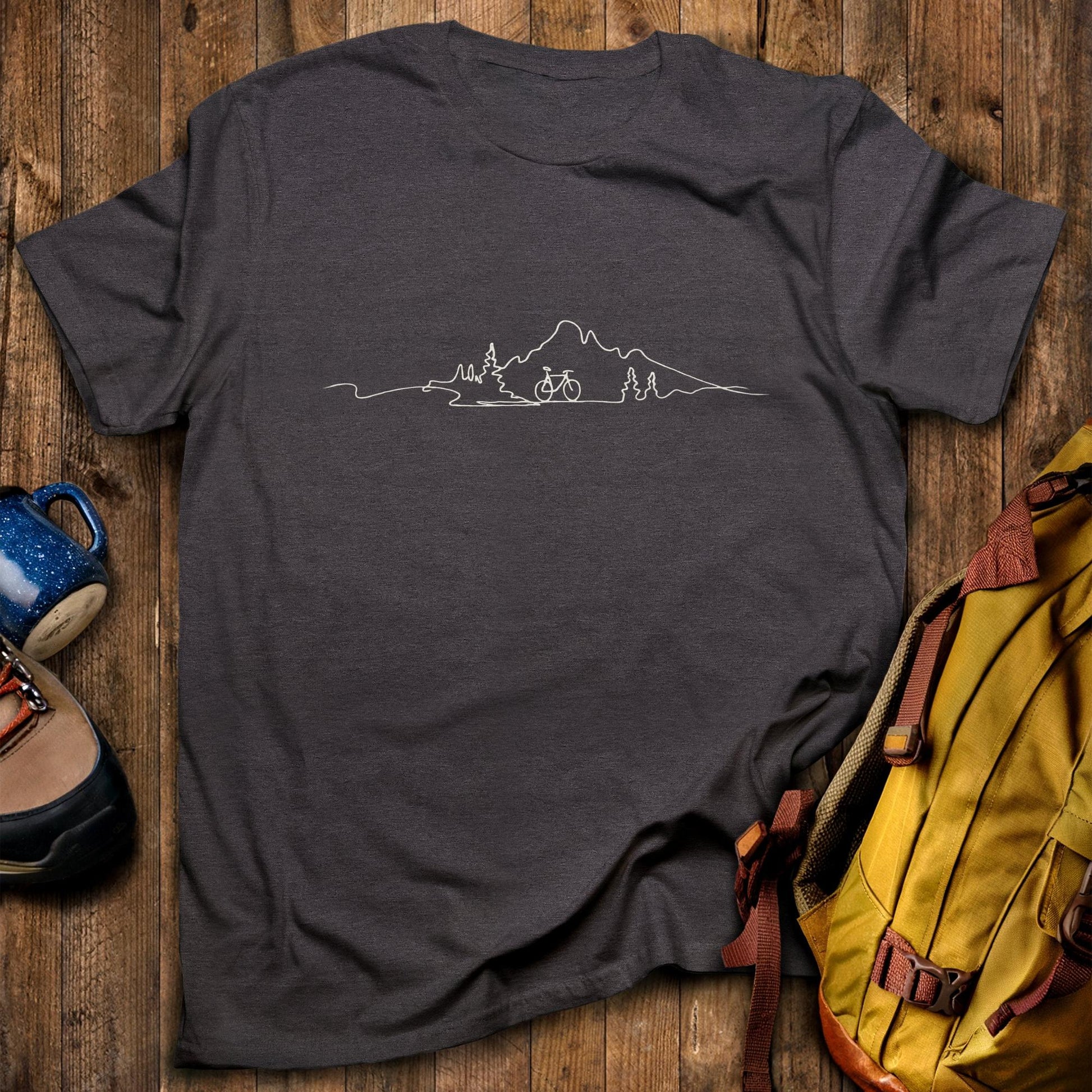 Simply Biking T-Shirt Dark Heather Adventure and Outdoors Themed T-Shirt
