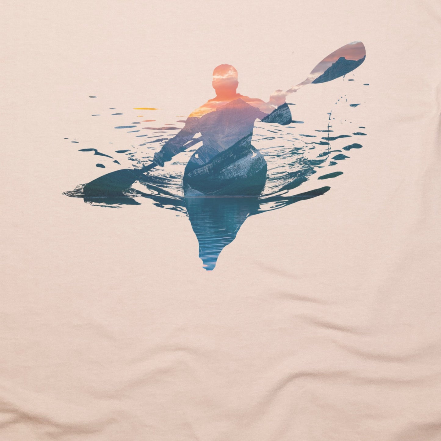Kayak Mountain Silhouette T-Shirt Adventure and Outdoors Themed T-Shirt
