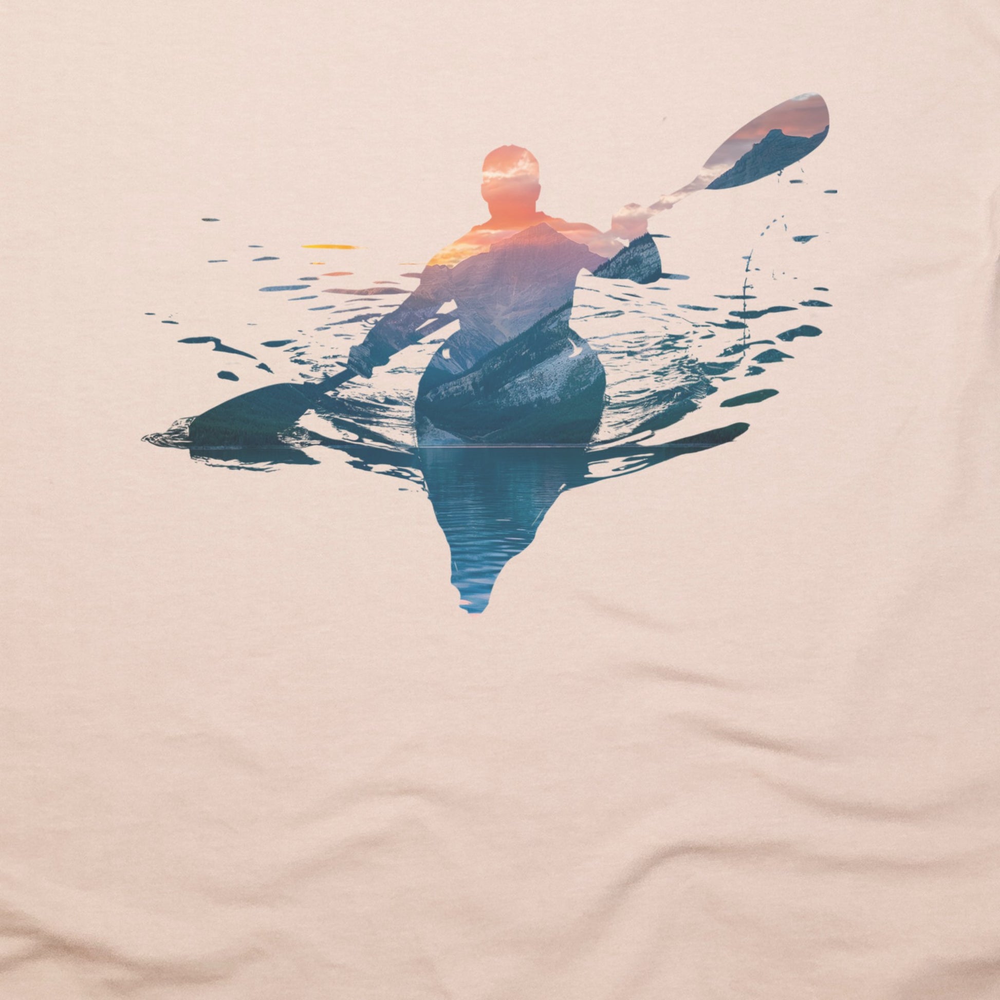Kayak Mountain Silhouette T-Shirt Adventure and Outdoors Themed T-Shirt