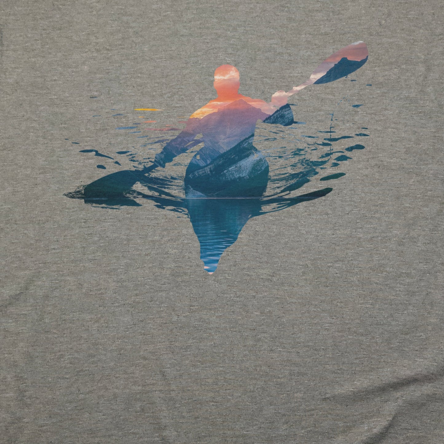 Kayak Mountain Silhouette T-Shirt Adventure and Outdoors Themed T-Shirt