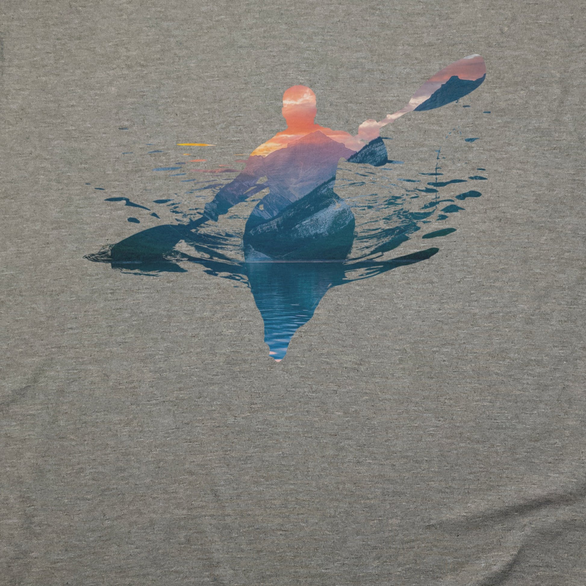 Kayak Mountain Silhouette T-Shirt Adventure and Outdoors Themed T-Shirt