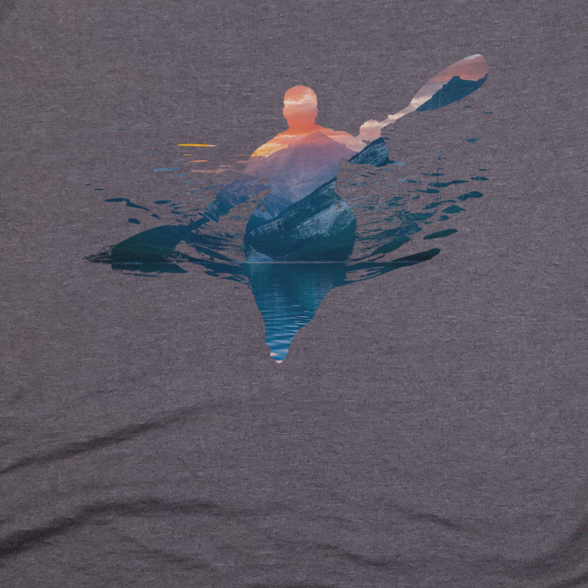 Kayak Mountain Silhouette T-Shirt Adventure and Outdoors Themed T-Shirt
