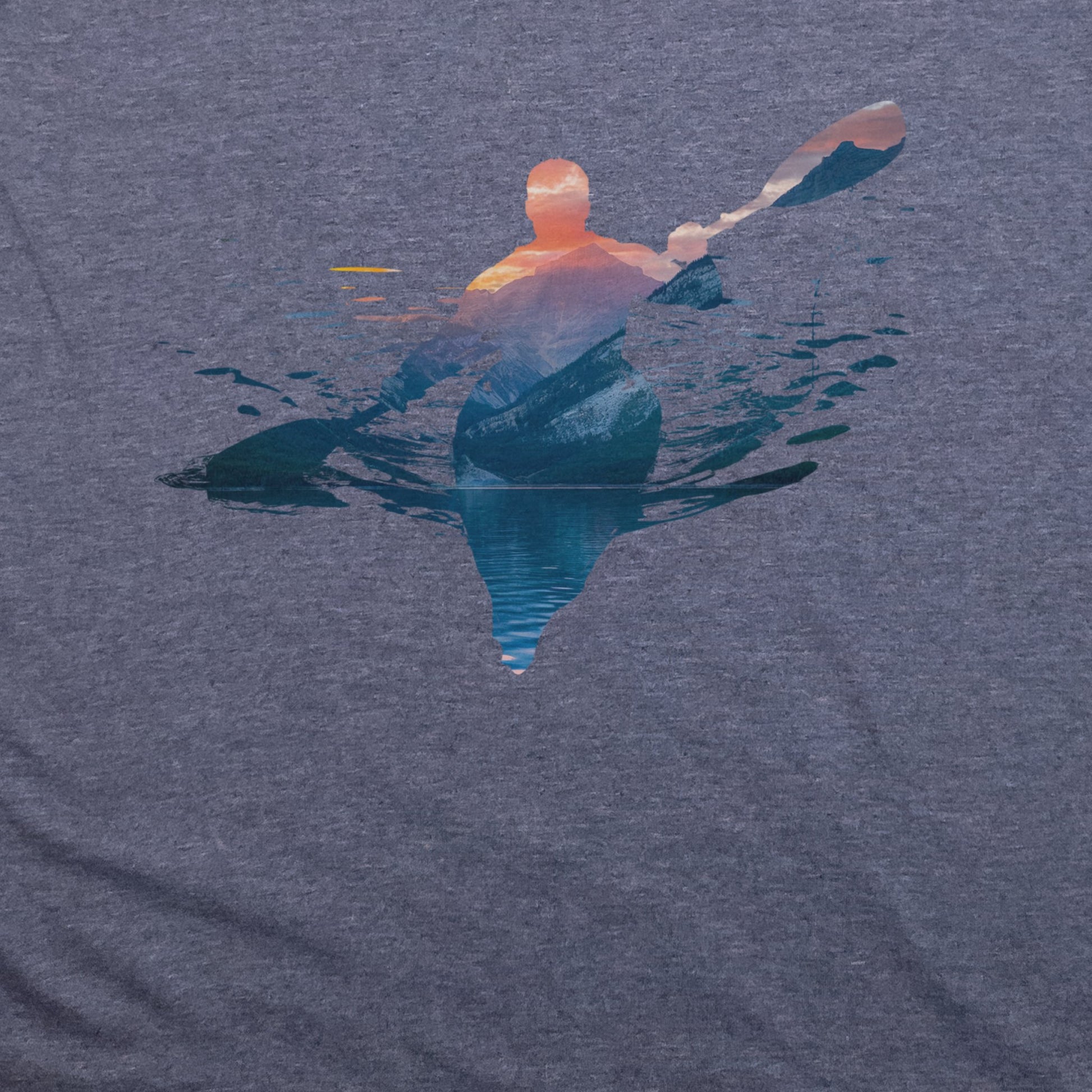 Kayak Mountain Silhouette T-Shirt Adventure and Outdoors Themed T-Shirt