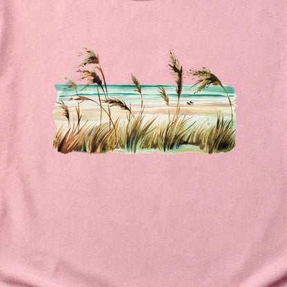 Watercolor Beach Coast Cotton T-Shirt