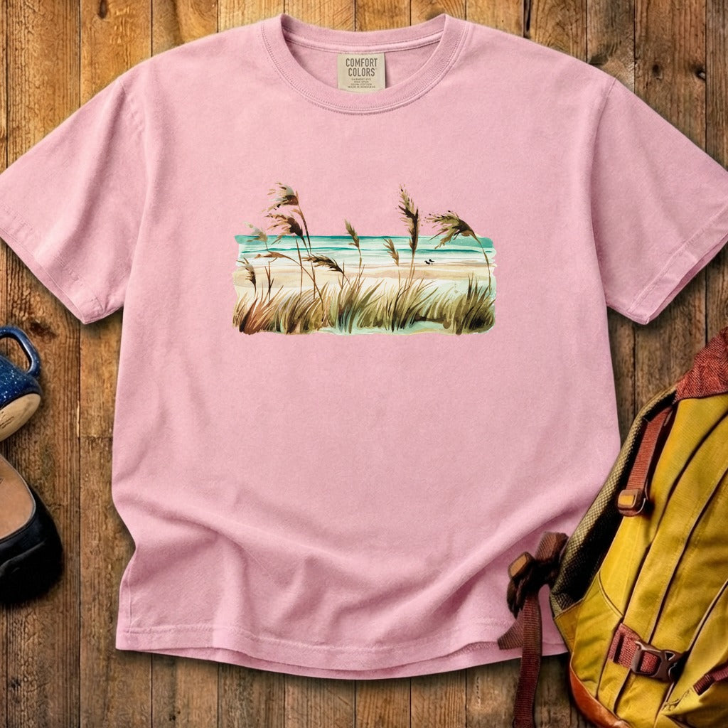 Watercolor Beach Coast Cotton T-Shirt