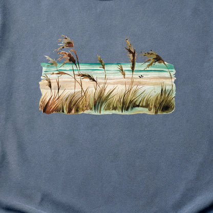 Watercolor Beach Coast Cotton T-Shirt