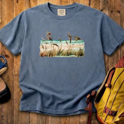 Watercolor Beach Coast Cotton T-Shirt
