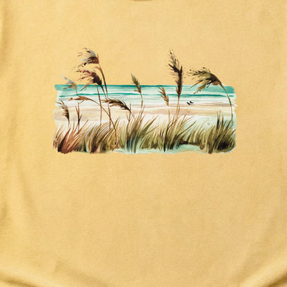 Watercolor Beach Coast Cotton T-Shirt