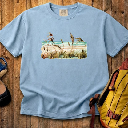 Watercolor Beach Coast Cotton T-Shirt