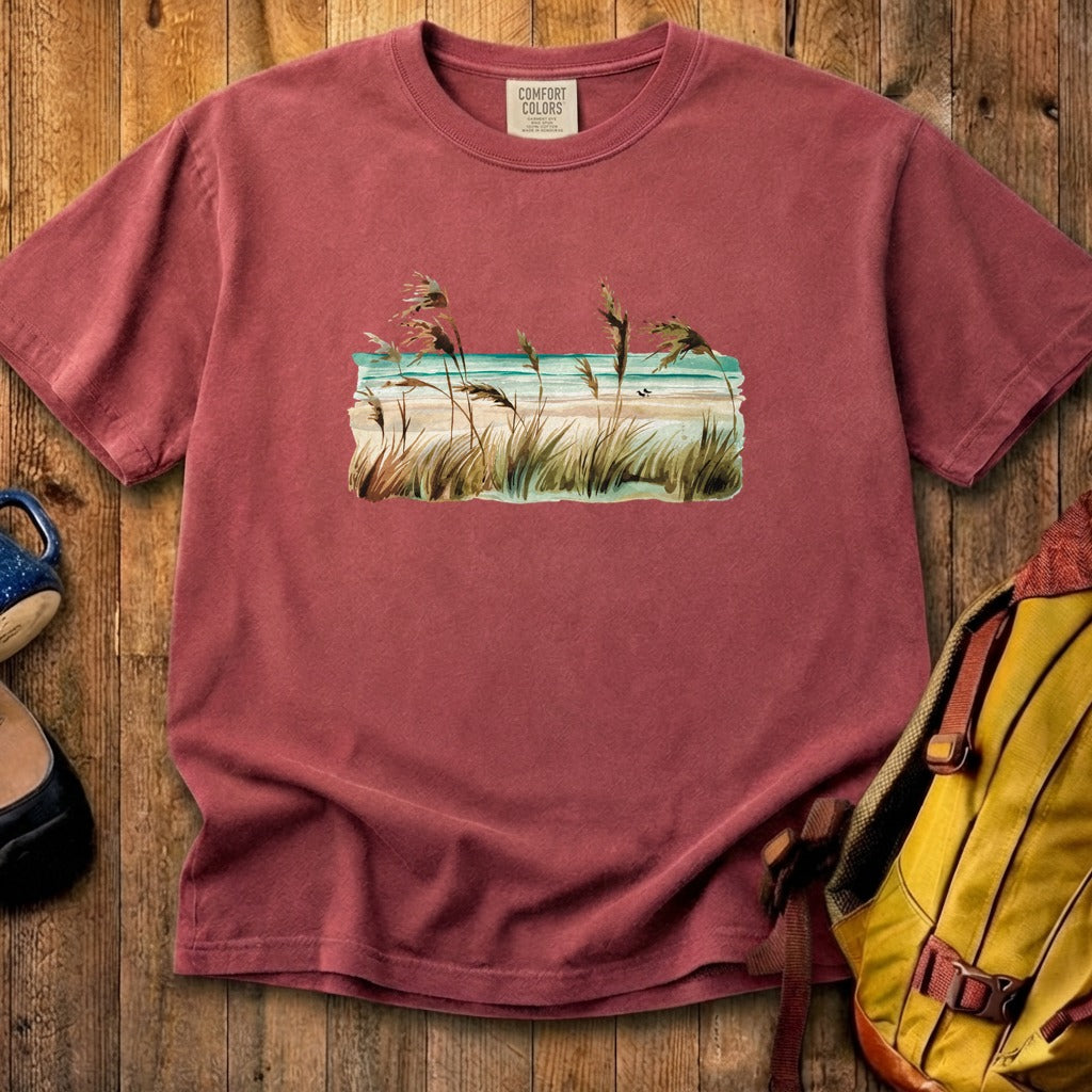 Watercolor Beach Coast Cotton T-Shirt