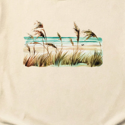 Watercolor Beach Coast Cotton T-Shirt