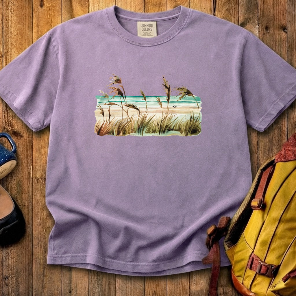 Watercolor Beach Coast Cotton T-Shirt