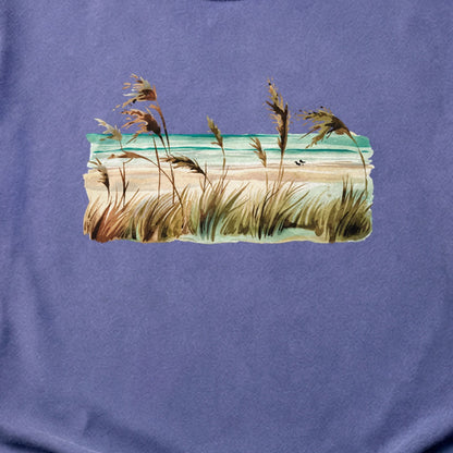 Watercolor Beach Coast Cotton T-Shirt