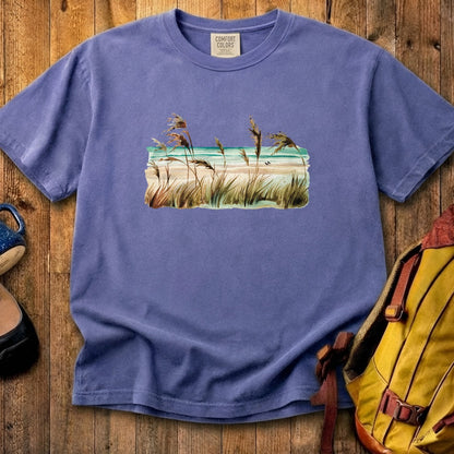 Watercolor Beach Coast Cotton T-Shirt