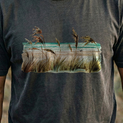 Watercolor Beach Coast Cotton T-Shirt