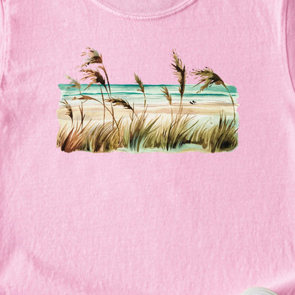 Watercolor Beach Coast Kids Cotton T-Shirt