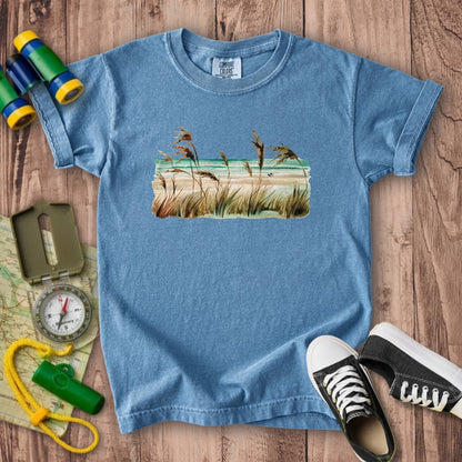 Watercolor Beach Coast Kids Cotton T-Shirt