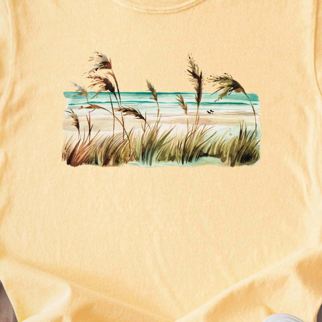 Watercolor Beach Coast Kids Cotton T-Shirt
