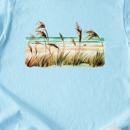 Watercolor Beach Coast Kids Cotton T-Shirt