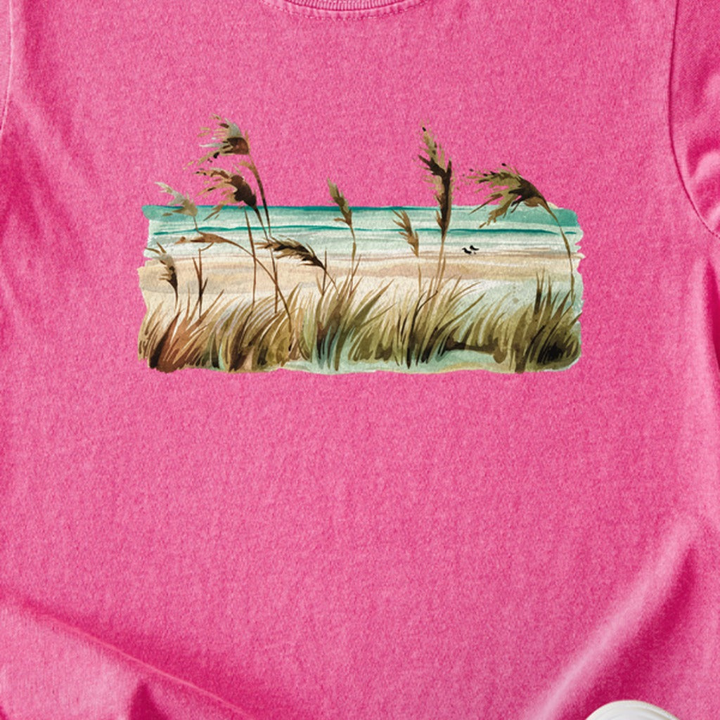 Watercolor Beach Coast Kids Cotton T-Shirt