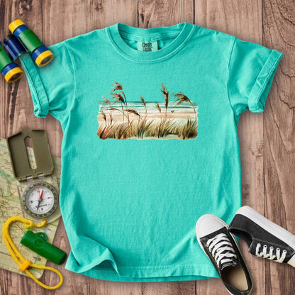 Watercolor Beach Coast Kids Cotton T-Shirt