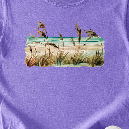 Watercolor Beach Coast Kids Cotton T-Shirt