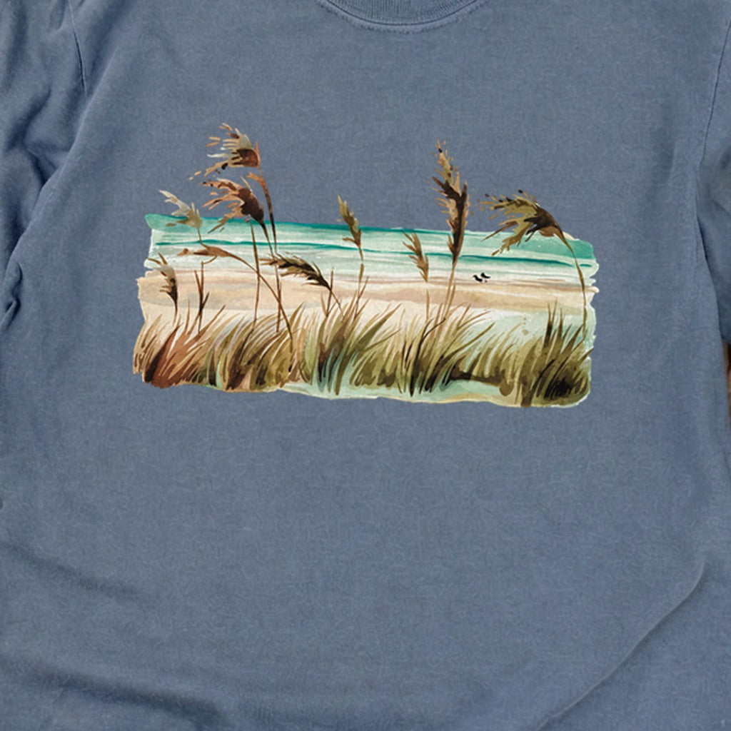 Watercolor Beach Coast Cotton Long Sleeve