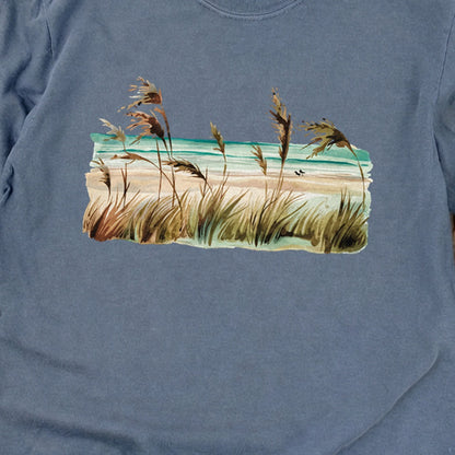 Watercolor Beach Coast Cotton Long Sleeve
