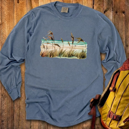 Watercolor Beach Coast Cotton Long Sleeve
