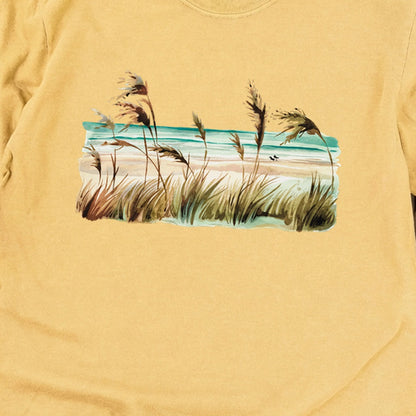 Watercolor Beach Coast Cotton Long Sleeve
