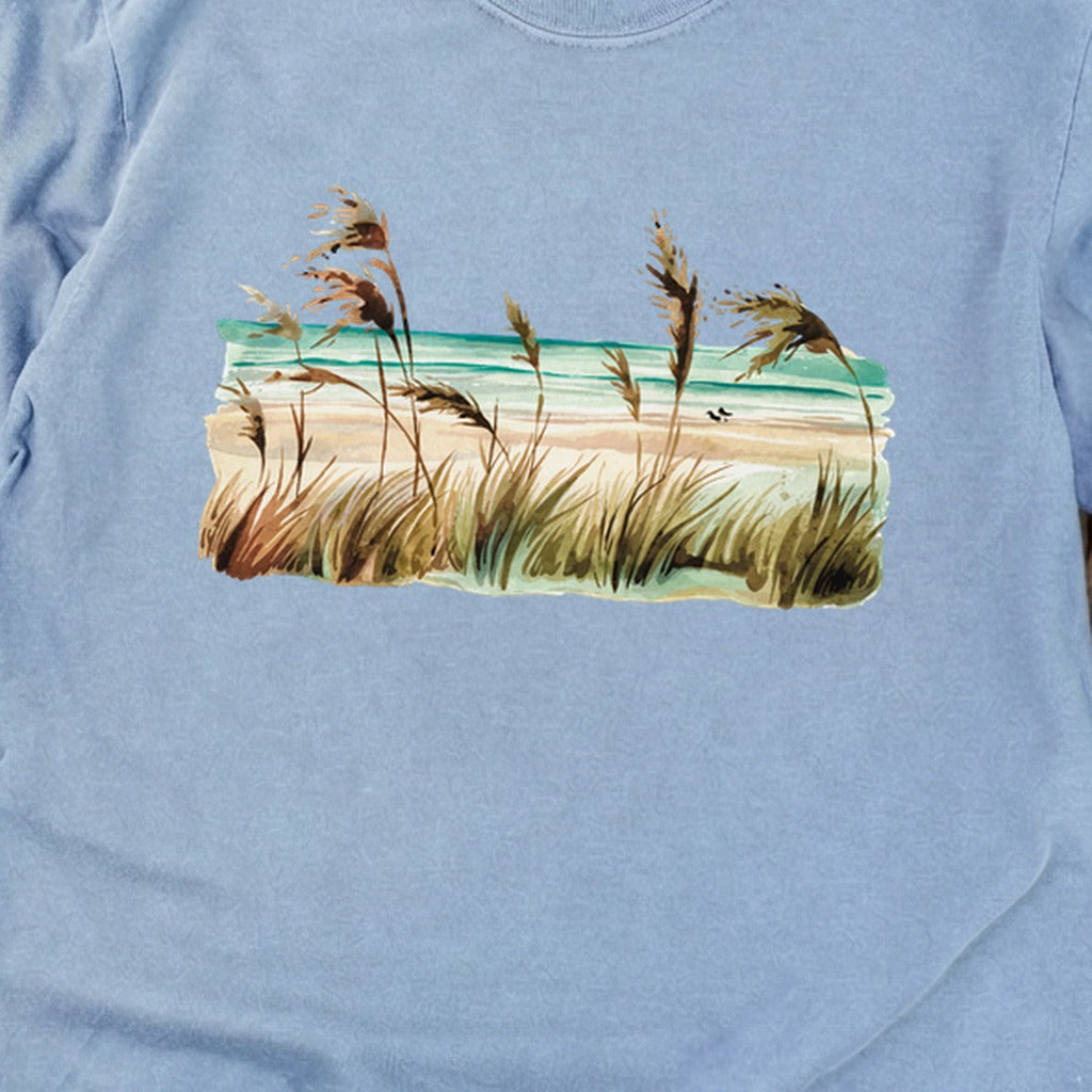Watercolor Beach Coast Cotton Long Sleeve