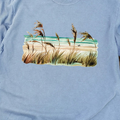 Watercolor Beach Coast Cotton Long Sleeve