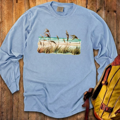 Watercolor Beach Coast Cotton Long Sleeve
