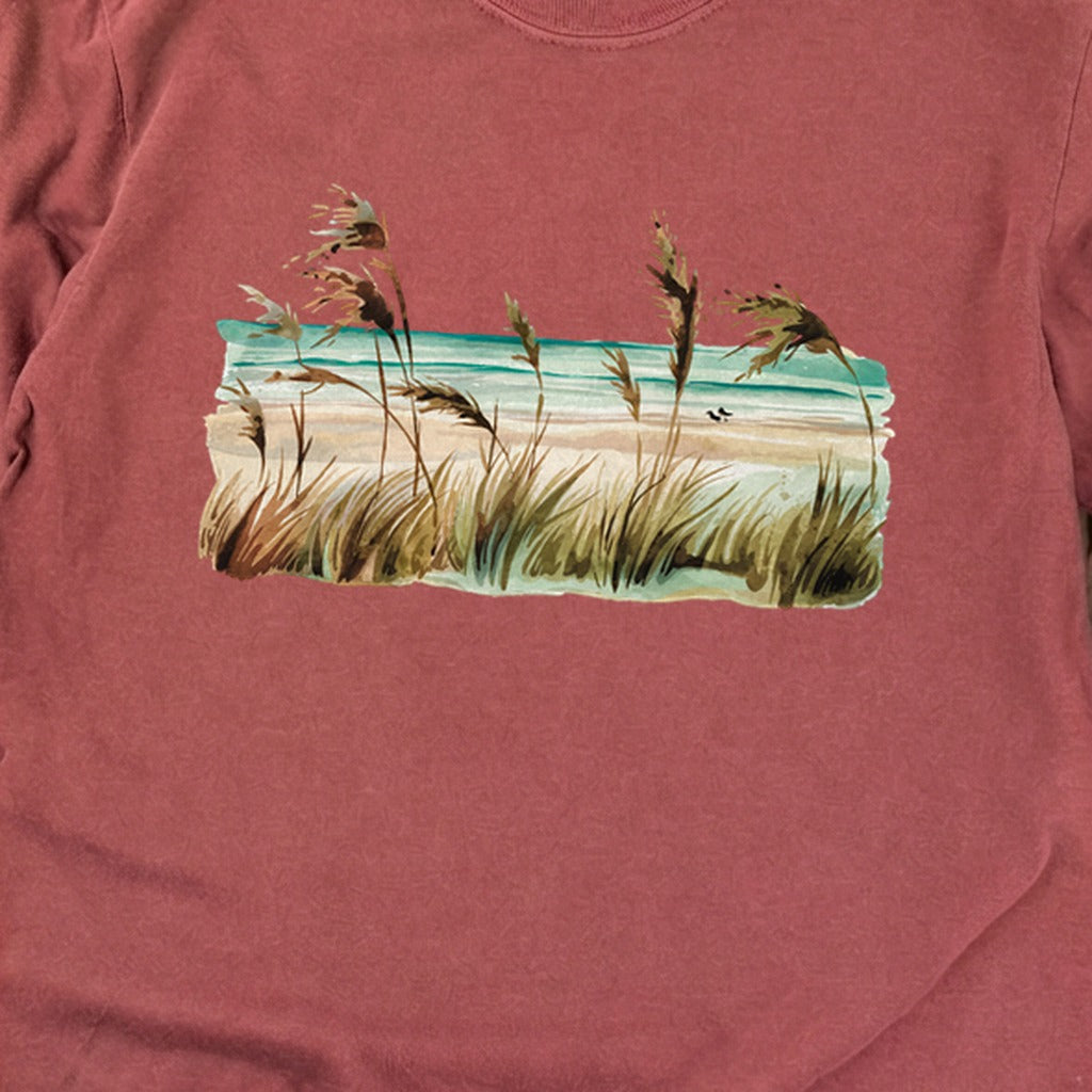 Watercolor Beach Coast Cotton Long Sleeve