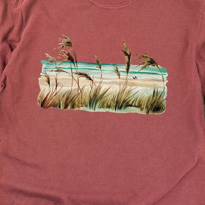 Watercolor Beach Coast Cotton Long Sleeve