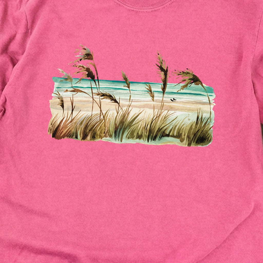 Watercolor Beach Coast Cotton Long Sleeve