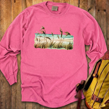 Watercolor Beach Coast Cotton Long Sleeve