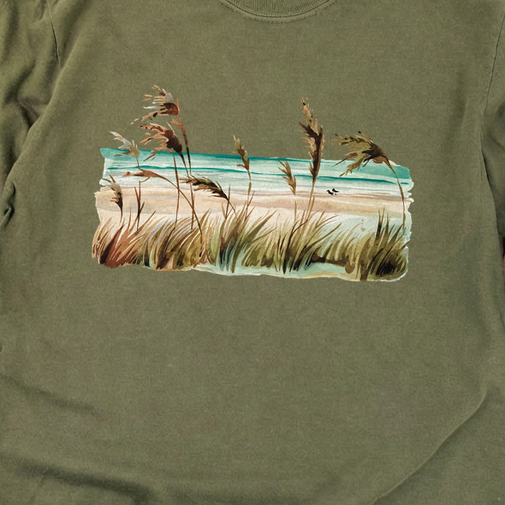 Watercolor Beach Coast Cotton Long Sleeve