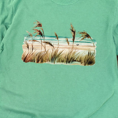 Watercolor Beach Coast Cotton Long Sleeve