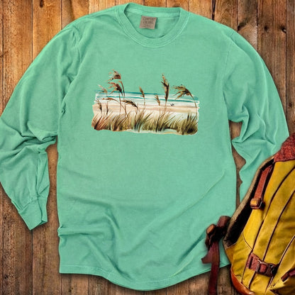 Watercolor Beach Coast Cotton Long Sleeve