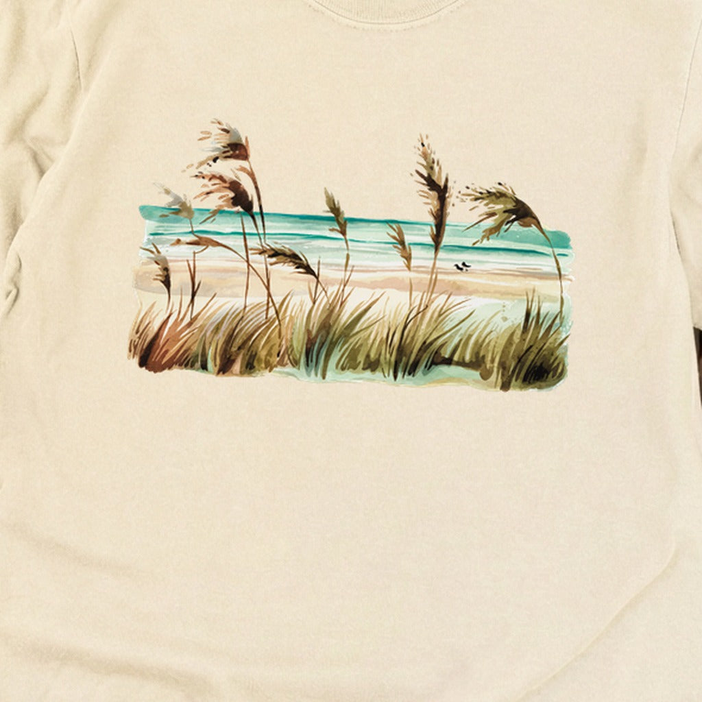 Watercolor Beach Coast Cotton Long Sleeve