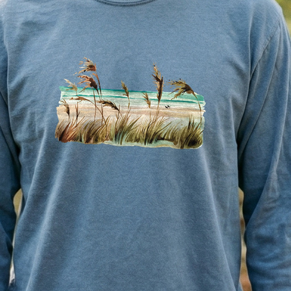 Watercolor Beach Coast Cotton Long Sleeve