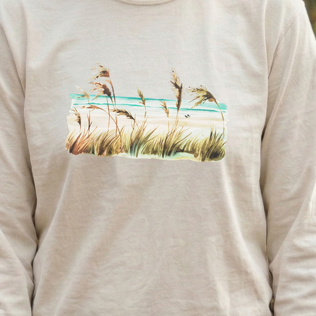 Watercolor Beach Coast Cotton Long Sleeve