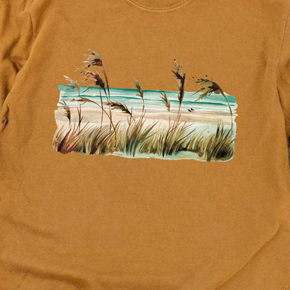 Watercolor Beach Coast Cotton Long Sleeve