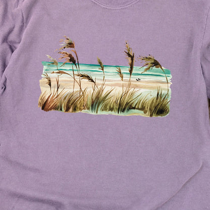 Watercolor Beach Coast Cotton Long Sleeve