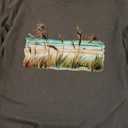 Watercolor Beach Coast Cotton Long Sleeve