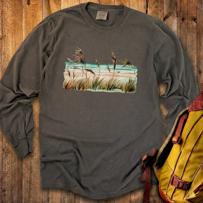 Watercolor Beach Coast Cotton Long Sleeve