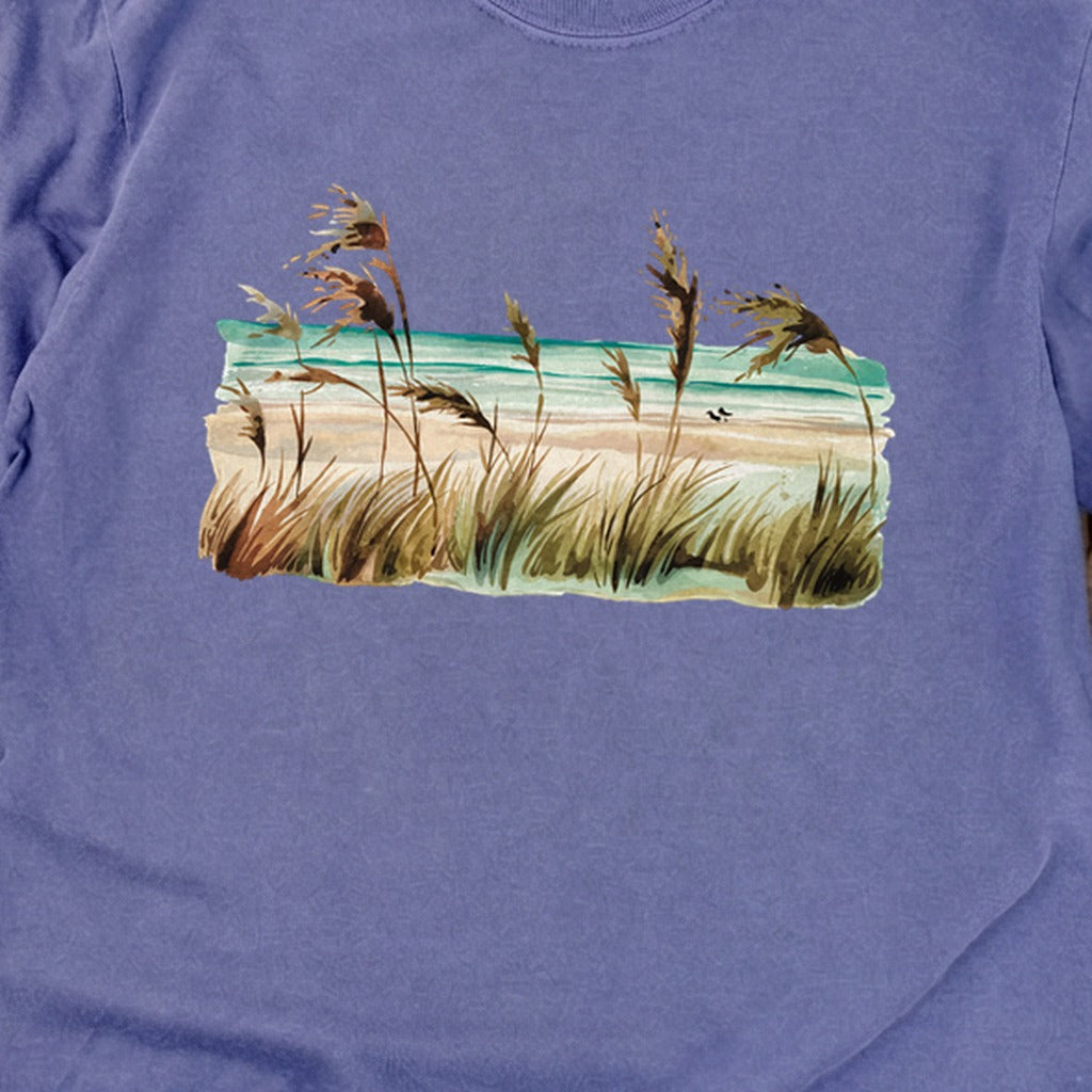 Watercolor Beach Coast Cotton Long Sleeve