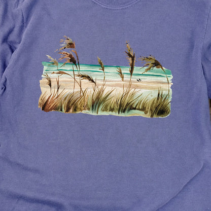 Watercolor Beach Coast Cotton Long Sleeve