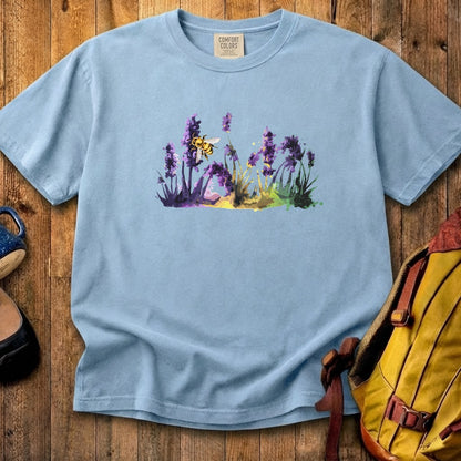 Watercolor Bee in a Meadow Cotton T-Shirt